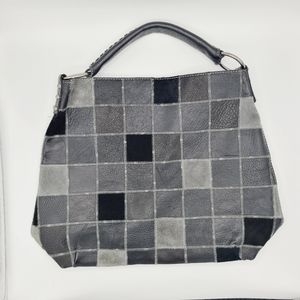 Lucky Brand Patchwork Suede Leather Purse Hobo Bag